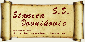 Stanica Dovniković vizit kartica